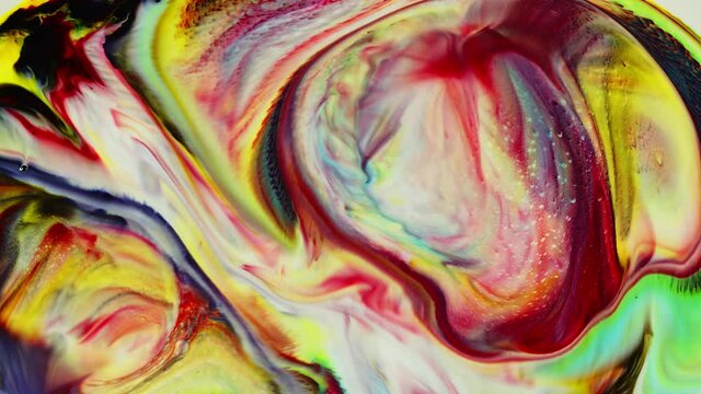 Abstract Water Paint Diffusion Explode Art. It is made with organic watercolor paint, milk and soap. A chemical reaction between milk and soap.colorful surreal shapes appears.