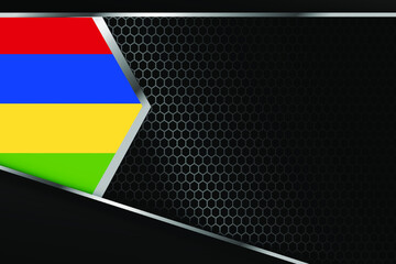 Mauritius flag business banner with black background