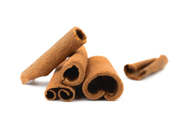 Cinnamon sticks isolated on a white background