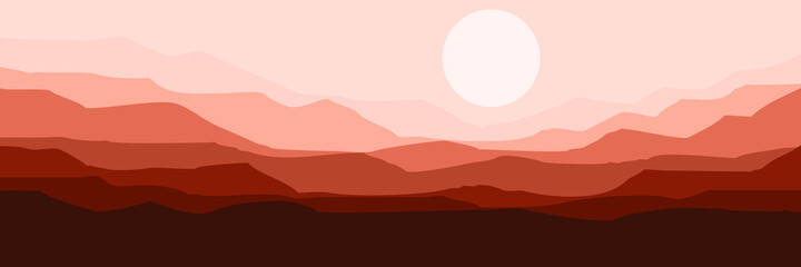 moonrise ar mountain cliff landscape vector illustration design for wallpaper design, design template, background template, and tourism design template	