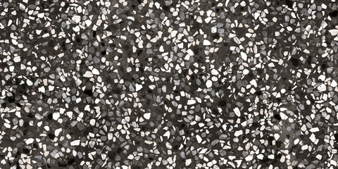 Scanned texture in high quality Terrazzo. Concrete wall with stones of different colors. White, gray and black stones.  - 467898015