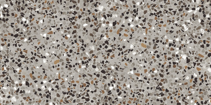 Scanned texture in high quality Terrazzo. Concrete wall with stones of different colors. Multi-colored stones. 