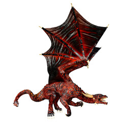 Fototapeta premium 3D Rendering Fairy Tale Dragon on White