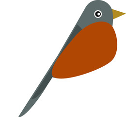 bird bullfinch icon.  animal with wings