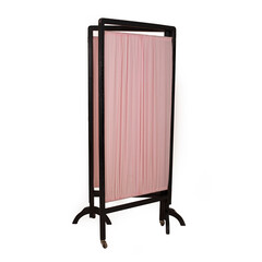 Pink dressing room screen on white background
