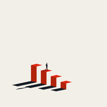 Business decline, crash and recession vector concept. Symbol of depression, failure, economy drop. Minimal illustration.