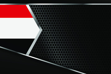 Yemen flag business banner with black background