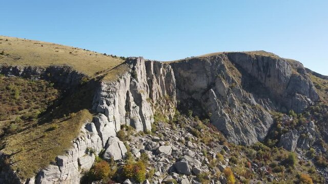 Aerial view of Rock Formation Stolo at Ponor Mountain, Balkan Mountains, Bulgaria
