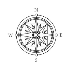 The wind rose icon. A compass rose is a figure on a compass, map, nautical chart or monument used to display the orientation of the cardinal directions and their intermediate points. 