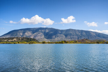 Butrint lake and Vivari channel of National Park of Butrint, Albania