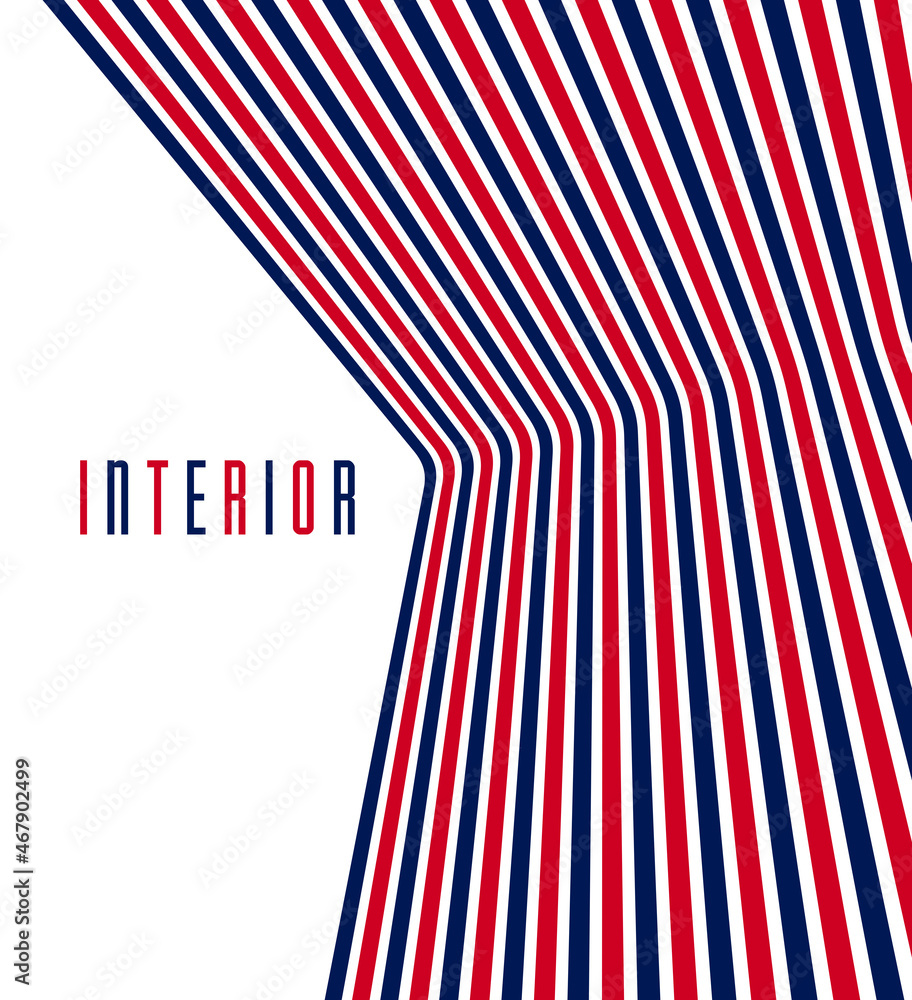 Poster abstract 3d trendy modern lines in perspective vector background, dimensional design cool element, f