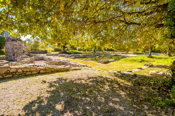 Ruins the Roman villa at Diaporit in Butrint