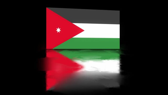 Jordan Flag revealed with realistic reflection on stylish black background