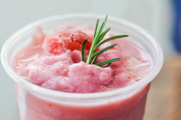 smoothie or strawberry yogurt smoothie, mixed berry smoothie with strawberry topping