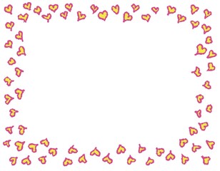 小さなハートに囲まれたフレーム
