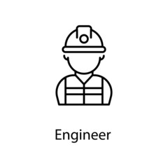 Engineer vector Outline Icon Design illustration. Construction Symbol on White background EPS 10 File
