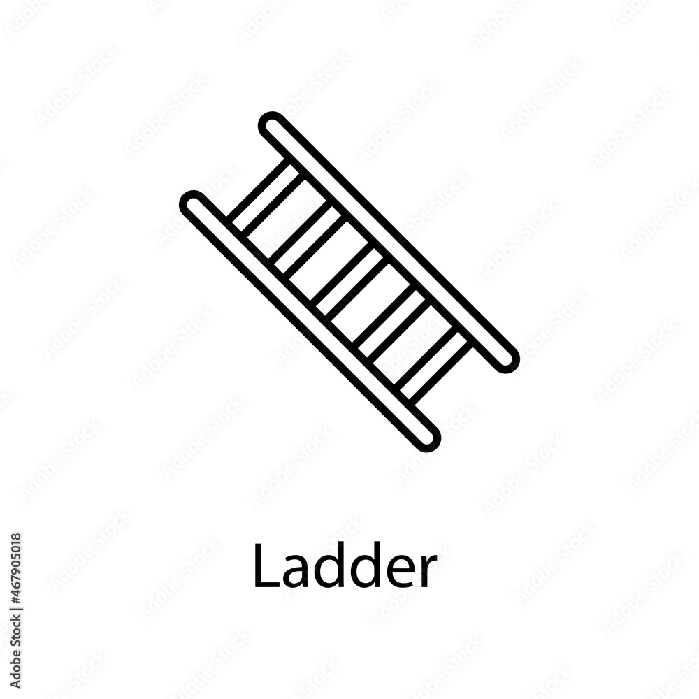 Poster ladder vector outline icon design illustration. construction symbol on white background eps 10 file