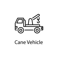 Cane Vehicle vector Outline Icon Design illustration. Construction Symbol on White background EPS 10 File