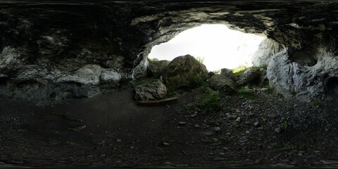 Cave in Towarne Rocks in Polish Jura HDRI Panorama