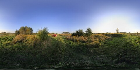 Countryside Village HDRI landscape, 360 degree panorama