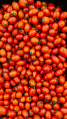 Red tomatoes. Tray market agriculture farm full of organic vegetables