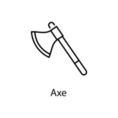Axe vector Outline Icon Design illustration. Construction Symbol on White background EPS 10 File