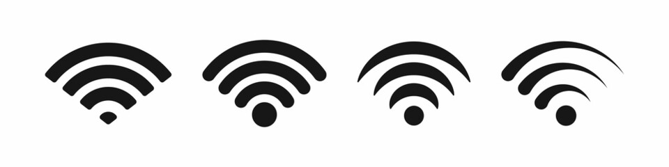 Set of Wifi icon, wireless wifi icon sign for internet remote access, vector illustration