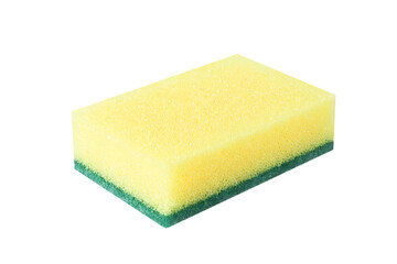 Dish washing sponge on isolated white background