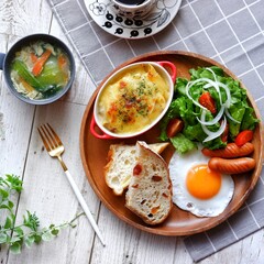 オシャレなワンプレート朝食