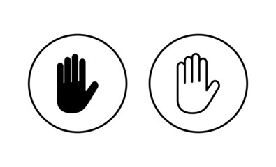 Hand icons set. hand sign and symbol. palm