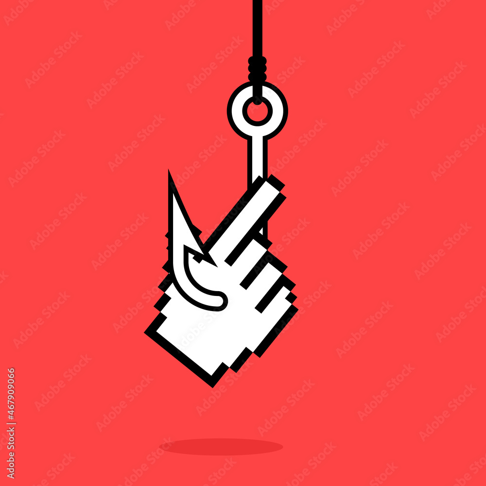 Poster clickbait pixel hand cursor image. clipart image