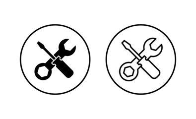 Repair tools icons set. tool sign and symbol. setting icon. Wrench and screwdriver. Service