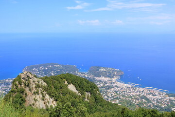 Fototapeta na wymiar Aerial View from epomeo to Lacco Ameno, Ischia Island, Italy