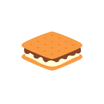 S'more cookie icon. Clipart image isolated on white background