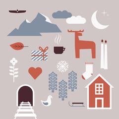 Scandinavian folk pattern card