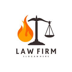 Fire Justice logo vector template, Creative Law Firm logo design concepts