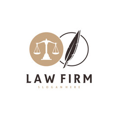 Justice feather logo vector template, Creative Law Firm logo design concepts