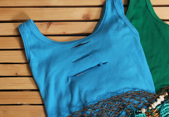 Mermaid Fashion With Jewelry and Fishing Net Close up
