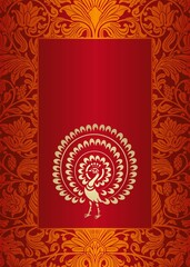 peacock, feathers ,wedding card design, royal India	