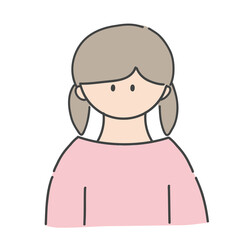 ツインテールの女の子のバストアップアイコンイラスト