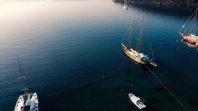 Aerial Overhead Drone Video of Aegean Sea on Turkey