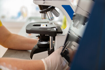 Woman vet conducting laboratory research in clinic