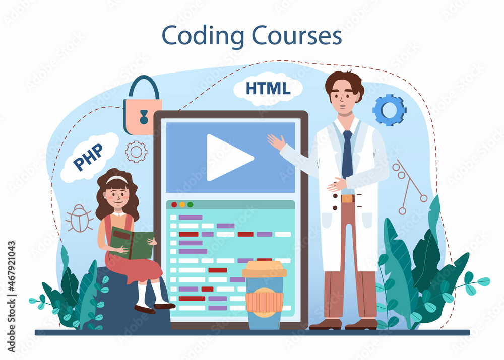 Poster it education online service or platform. students learn programming