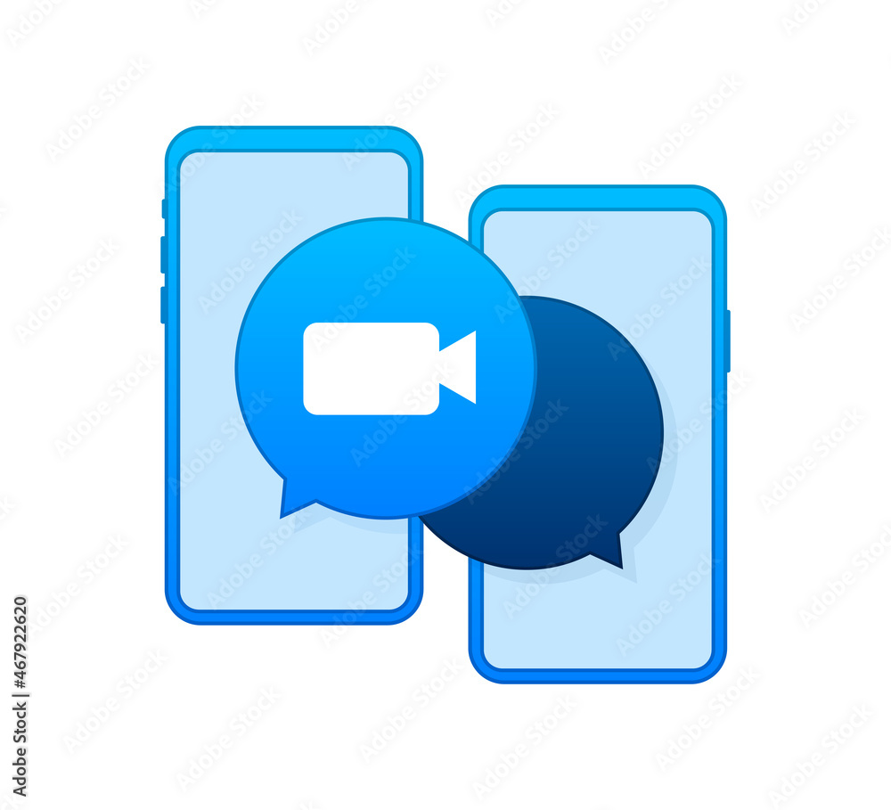 Poster incoming video call on smartphone. smartphone with incoming call, man profile picture and accept dec