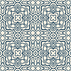 Black and white seamless pattern with arabesques