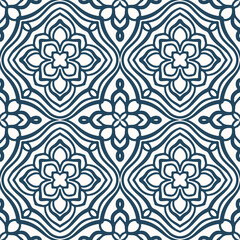 Black and white seamless pattern with arabesques