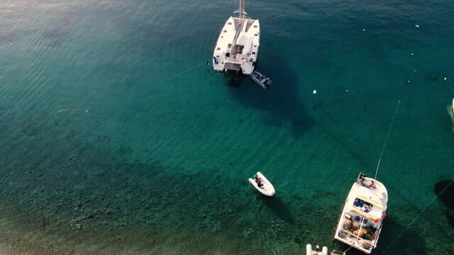 Aerial Overhead Drone Video of Aegean Sea on Turkey