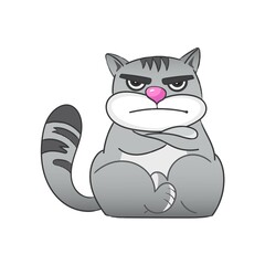 Fototapeta na wymiar Angry tabby cat sticker .Vector illustration.