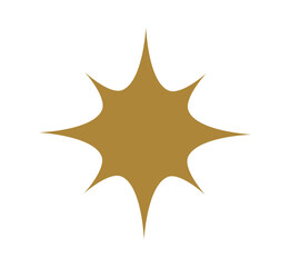 Christmas star flat design gold icon.