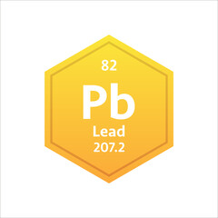 Lead symbol. Chemical element of the periodic table. Vector stock illustration.